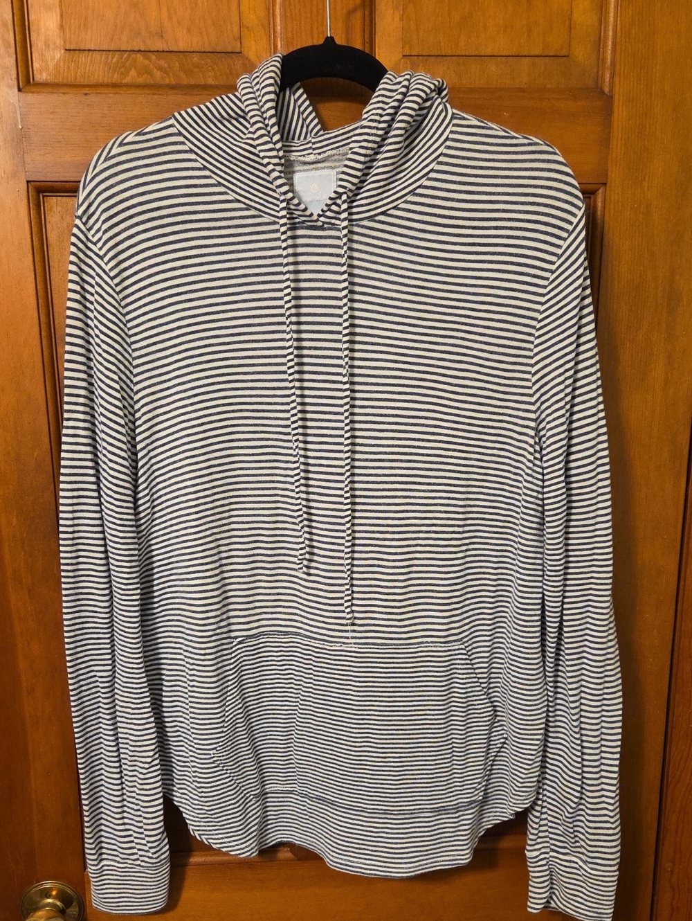Women's Blue Striped Hoodie  Size Large